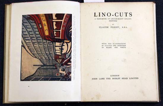 Claude Flight (1881-1955) Lino-cuts, 1st edition published by John Lane at The Bodley Head 1927, overall 10 x 7.75in.